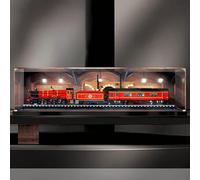 Dustproof clear acrylic display box, compatible with lego 76405 Express Train model set display box, storage box, display cabinet (display box only) (Black base+background3mm)
