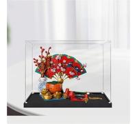 Dustproof clear acrylic display box, compatible with lego 80117 Five Fortunes to Welcome Spring model set display box, storage box, display cabinet (display box only) (Black base 2mm)