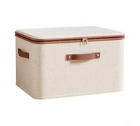 Dustproof Clothes Organizer - Foldable Storage Box with Lid, Large Capacity Fabric Storage Cube | Closet Storage Bin with Portable Handles, 38x26x16cm(56L)
