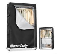Dustproof Clothes Rail Cover, Heavy Duty 210D Garment Hanging Coat Rack Cover Wardrobe Clothing Storage Bag To Keep Clothing Storage Neat(29.5x16.5x76.8inch)