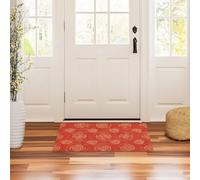 Dustproof Floor Mat 32x20in Non-Slip Rubber Backing Indoor Entrance Mats Extra Entryway Mat for Entryway Front Back Door Plaid Pattern with Cultural Elements