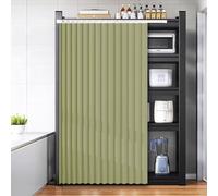 Dustproof Kitchen s with Adhesive Rails for Cabi Close& Sin Green W130cm x H80cm Perfect for Home Decor & Privacy Protect