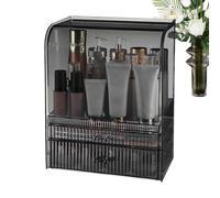 Dustproof Makeup Organizer,Covered Makeup Organizer | Lipstick Organizer - Makeup Storage Box, Portable Vanity Cosmetics Organizer, Black, Se référer au descriptif, Refer to description