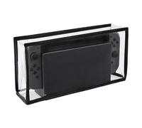 Dustproof Protective Cover for Switch 2 Console, Anti-Scratch Vertical Stand Sleeve with Cable Port Access and Washable Oxford Cloth/TPU Options for Gaming Accessories (Transparent)