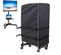 Dustproof Reflective Television Protector - Convenient Storage Outdoor TV Trolley Cover | Windproof Double Buckle Webbing TV Cart Cover,for Inside Garden Backyard Meeting Office Classroom