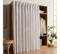 Dustproof Sliding ain for Closet Blackout Shelf ain with Adhesive Trac Kitchen Cabinet Privacy Drapes Tulle Wardrobe Cover 60x180 cm Ideal for Home nizat.