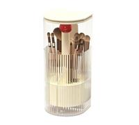 Dustproof Toothbrush Holder, 4 Compartments Lifting, Container with Lid, a | Portable Bathrooms Makeup, Brush Holder Sturdy, for Eyebrow Pencil, Cosmetic Bathroom Vanity, Counter Desktop Pantry, Home