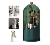Dustproof Toothbrush Holder, Concealed Toothbrush Holder, Covered Makeup Brush Holder with Sliding Lid, 360° Rotating Bathroom Waterproof Dustproof Toothbrush Holders, For Vanity Bathroom (Green)