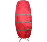 Dustproof Tree Storage Bag 89x190cm Foldable Green Red(Red C) | 210D silver-coated oxford, waterproof rating IPX4, fits 76x152cm trees, dust and moisture shield