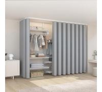 Dustproof Wardrobe for Privacy Ripple Pleat Design 100x200 cm Versatile for Boohelves & Kitchen Look Easy Inllat Fabric.