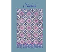 Dusty Blue Aesthetic Composition Notebook: Geometric Diamond Grid & Pink Floral Pattern Journal for Writing: 6x9 Inches, 120 Lined Pages | Vintage ... Typography for Students, Teens, and Adults