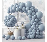 Dusty Blue Balloons, 102pcs Dusty Blue Balloon Arch Kit, Latex Balloons, 18 12 10 5 Inch Different Sizes Balloon Garland, Perfect for Boho Wedding, Baby Shower, Garden Party, Birthday Decorations