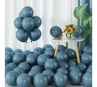 Dusty Blue Balloons 5inch Small Ocean Sea Blue Balloon 60pcs Mini Round Slate Blue Latex Balloons for Balloon Arch Garland Dark Blue Balloons for Birthday Party Decoration Graduation