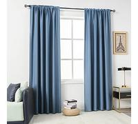 Dusty Blue Blackout Curtains for Living Room - 96 Inch Length Rod Pocket Thermal Insulated Room Darkening Energy Saving Soundproof Curtains for Bedroom Set of 2 Panels ( Light Dusty Blue 54x96 )