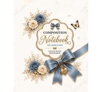 Dusty Blue Gold Composition Notebook: 120 College Ruled Pages With Margin