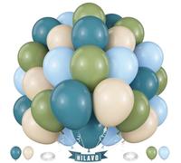 Dusty Blue Green Balloons Sage Green and Blue Balloons Avocado Green Slate Blue Cream Beige Apricot Balloon for Boys Men Hole in One Golf Boho Bridal Baby Shower Kids First Birthday Party Decorations