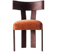 Dusty Deco - Alba Chair, Dark Stained Oak / Velvet - Orange