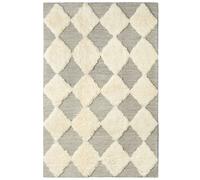 Dusty Deco - Chess Rya Wool Rug 300x400 cm, Off-white/Grey - Grey
