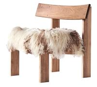 Dusty Deco - Easy Lounge Chair, Sheepskin / Walnut - Walnut