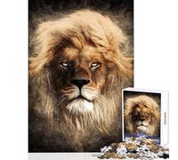 Dusty Lion Head Jigsaw Puzzle 1000 Piece for Teenagers Serene Peaceful Play Activity Peaceful Calm Stress Relief (38X52cm)