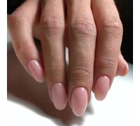 Dusty Pink Artificial Nails - 24PCS Short Oval & Almond Glossy Solid Colour Gel Full Cover Press On Nails, Reusable & Long-Lasting, Easy DIY Application Kit for Women, Natural Elegant Manicure