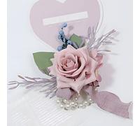 Dusty Pink Bridal Wrist Corsage 2pcs Hand Flower Rose Dirty Pink Ribbon for Wedding Bride Bridesmaid Mother Sister Wristband for Prom Homecoming Quinceanera Bridal Shower Formal Dinner Birthday Dance