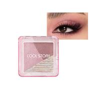 Dusty Pink Champagne Single Eyeshadow Palette, Rose Gold Ice Pink Nude Glitter Cream Eyeshadow Palette Individual Products Brightening Makeup for Older Women (4# Strawberry Chocolate)