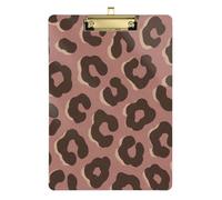 Dusty pink leopard pattern transparent pad for teachers, essential for entry class, size 9x12