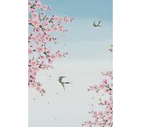Dusty Pink Sakura and Swallow Notebook: Vintage Japanese Aesthetic Journal with 120 Lined Pages, 6 x 9 Inches, Nature-Inspired Cover for Daily Writing