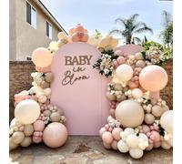 Dusty Pink White Balloon Arch Kit, Dusty Pink White Sand and Ivory White Balloons for Boho Engagement Wedding Bridal Shower Birthday Baby Shower Baby In Bloom Decorations
