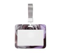 Dusty Rose Fade Id Badge Holder with Lanyard-Horizontal Card Protector, Clear Abs Hard Shell for Work Office Events