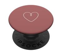 Dusty Rose Hand Drawn Heart Minimalist Feminine PopSockets Adhesive PopGrip