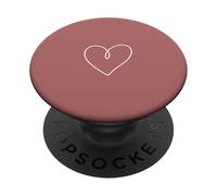 Dusty Rose Hand Drawn Heart Minimalist Feminine PopSockets Adhesive PopGrip