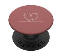 Dusty Rose Hand Drawn Heart Minimalist Feminine PopSockets Adhesive PopGrip