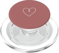 Dusty Rose Hand Drawn Heart Minimalist Feminine PopSockets PopGrip for MagSafe