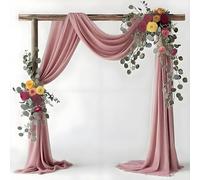 MAGTOWNE Wedding Arch Draping Fabric, 2 Panesls 29" X 20FT Dusty Rose Chiffon Arch Draping Fabric, Dusty Rose Sheer Fabrics for Draping