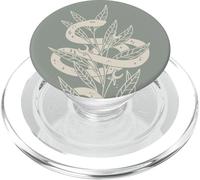 Dusty Sage Green Witchy Mystical Boho Botanical Snake PopSockets PopGrip for MagSafe