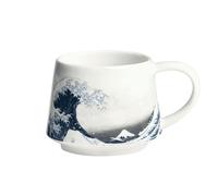 DUSVALLY Ceramic Mug The Great Wave Mug Ceramic Coffee Mug,Tea Cup with Handle and Gift Box 12oz,Wave (Without Coasters)