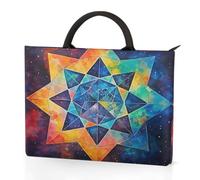 Dusviba Abstract Ancient Geometric Pattern Laptop Sleeve Carrying Case with Handles, 13.3 Inch Laptop Bag with Pockets Waterproof Shock Resistant Portable Computer Case for Work School Travel