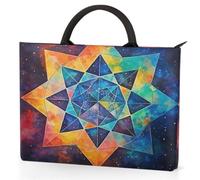 Dusviba Abstract Ancient Geometric Pattern Laptop Sleeve Carrying Case with Handles, 15.6 Inch Laptop Bag with Pockets Waterproof Shock Resistant Portable Computer Case for Work School Travel