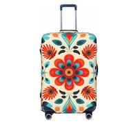 Dusviba Abstract Mandala Flower Pattern Elastic Luggage Cover Suitcase Protector, Anti-Scratch Stretchy Washable Dustproof Travel Suitcase Cover Fits 25"-28" Luggage