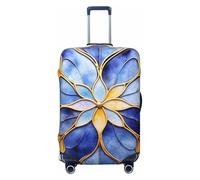 Dusviba Abstract Marble Mandala Pattern Elastic Luggage Cover Suitcase Protector, Anti-Scratch Stretchy Washable Dustproof Travel Suitcase Cover Fits 25"-28" Luggage