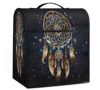 Dusviba Bohemia Dreamcatcher Starry Sky Dust Cover for Mixer Coffee Machine, Waterproof Polyester Kitchen Appliance Cover with Handle & Storage Pockets, Protective Dustproof Cover 14.6x11.2x17 In