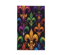 Dusviba Colorful Mardi Gras Fleur De Lis Waffle Kitchen Towels Microfiber Dish Towels Super Absorbent Quick Dry Kitchen Dish Cloths Soft Lint Free Cleaning Towels With Hanging Loop 41x66 cm