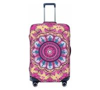 Dusviba Ethnic Mandala Floral Pattern Elastic Luggage Cover Suitcase Protector, Anti-Scratch Stretchy Washable Dustproof Travel Suitcase Cover Fits 25"-28" Luggage