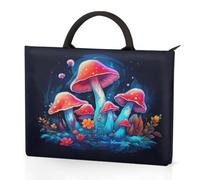 Dusviba Psychedelic Mushroom Pattern Laptop Sleeve Carrying Case with Handles, 13.3 Inch Laptop Bag with Pockets Waterproof Shock Resistant Portable Computer Case for Work School Travel