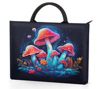 Dusviba Psychedelic Mushroom Pattern Laptop Sleeve Carrying Case with Handles, 15.6 Inch Laptop Bag with Pockets Waterproof Shock Resistant Portable Computer Case for Work School Travel