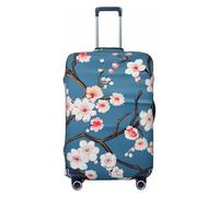Dusviba Retro Japanese Cherry Blossoms Elastic Luggage Cover Suitcase Protector, Anti-Scratch Stretchy Washable Dustproof Travel Suitcase Cover Fits 29"-32" Luggage