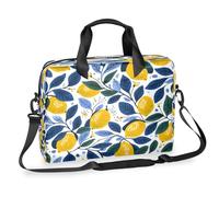 Dusviba Summer Fruit Lemon Laptop Bag 16 Inch, Slim Business Briefcase for Men Women, Shoulder Bag with Handle & Detachable Strap, Work Office Computer Messenger Bag