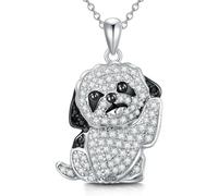 DUTACK Cute Shih Tzu Dog Pendant Necklace, Exquisite Puppy Jewelry for Animal Lovers, Personalized Pet Charm with White Gift Box